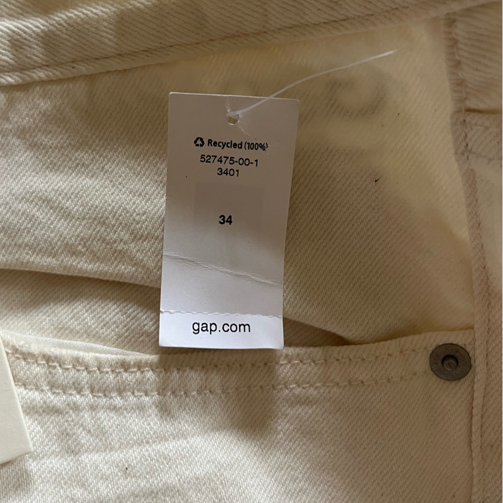NWT GAP Bone White Vintage Straight Denim Jean - Picture 5 of 6